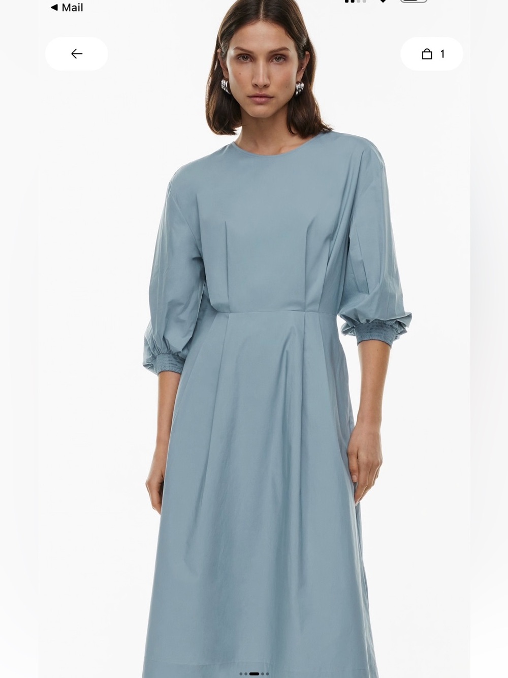Aritzia Babaton Brighton Poplin Dress | Size M | Light Blue - Picture 2 of 12